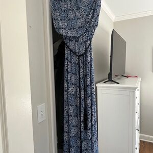 Ariella Blue and White Jumpsuit